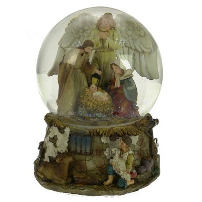 CL50231167  Boule à neige crèche et ange avec socle en résine décorée étable 56,70 €