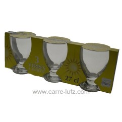 CL20011129  Lot de 3 verres martigue en verre capacité 27 cl 5,40 €