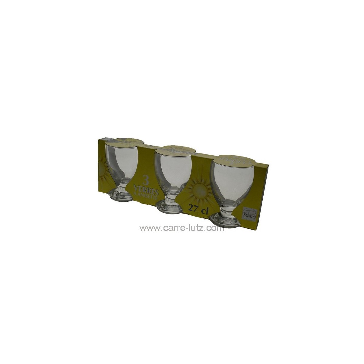 CL20011129  Lot de 3 verres martigue en verre capacité 27 cl 5,40 €