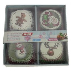 Set de 100 moules papier cupcakes décor Noël , reference CL50150831