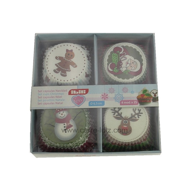 Set de 100 moules papier cupcakes décor Noël