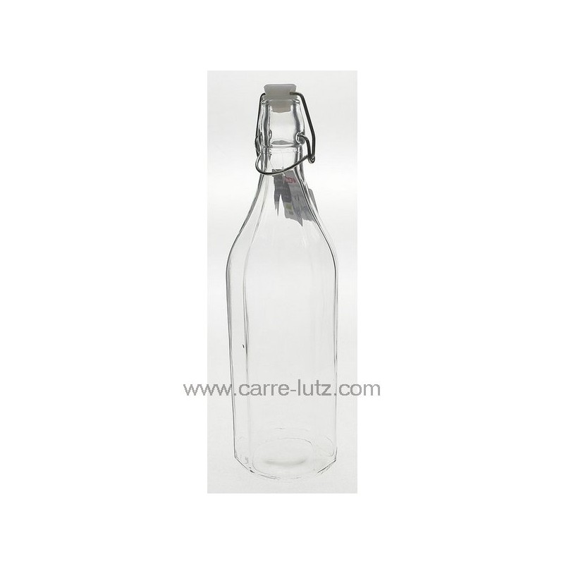 Bouteille en verre 1 litre exagonale