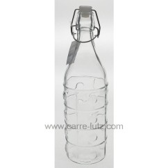 CL50152124  Bouteille en verre 1 litre fome ronde avec point en relief 3,90 €