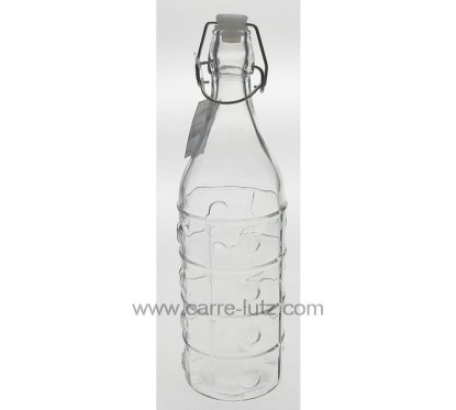 CL50152124  Bouteille en verre 1 litre fome ronde avec point en relief 3,90 €