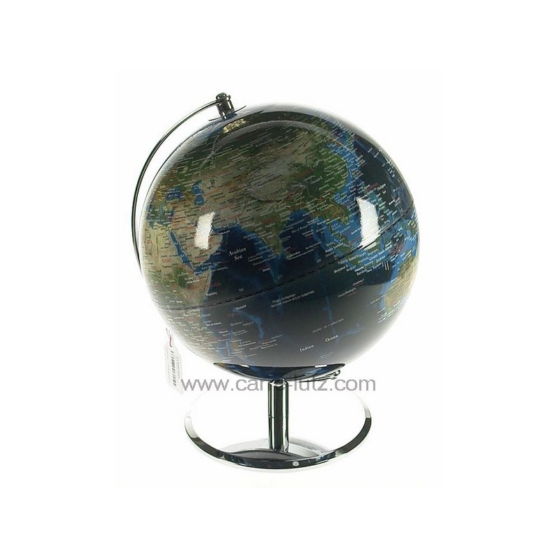 Globe terrestre diamètre 25 cm bleu