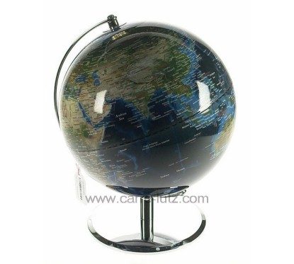 Globe terrestre diamètre 25 cm bleu