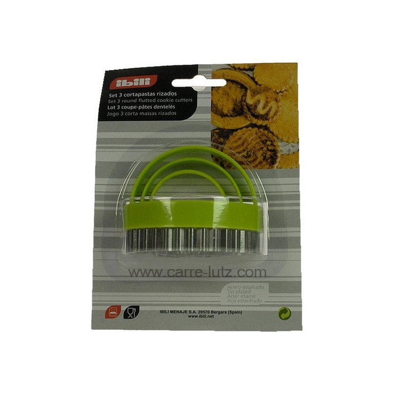 CL50150834  Lot de 3 coupes pâtes dentelés en acier étamé 5,40 €