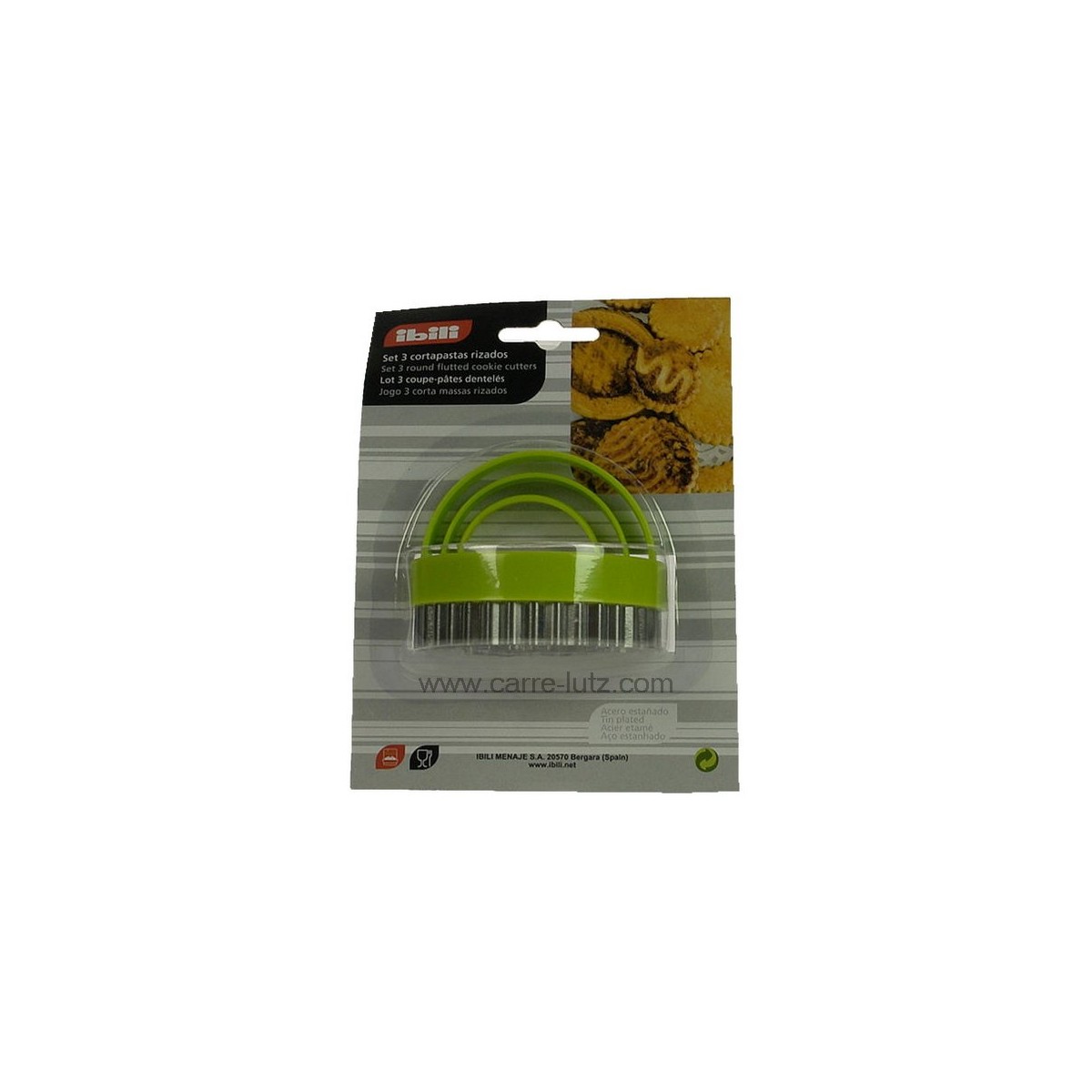 CL50150834  Lot de 3 coupes pâtes dentelés en acier étamé 5,40 €