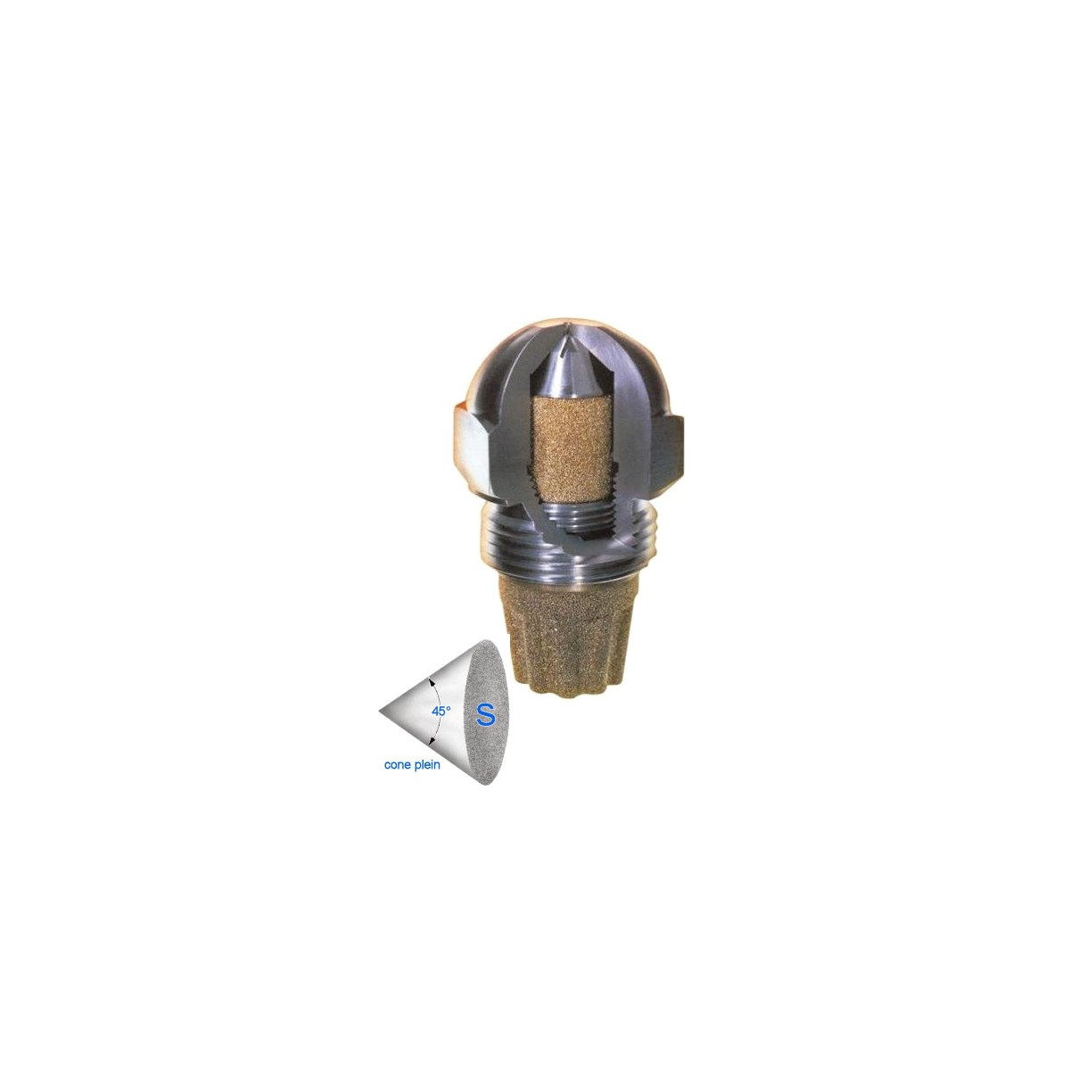 6025001  Gicleur inox Fluidics 0,30 Gph 45° SF 11,70 €