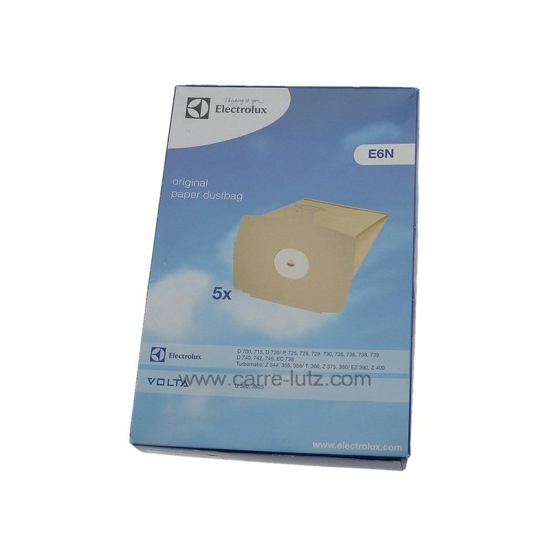 802036  Sacs d'aspirateur par 5 Electrolux Z358 Z360 7,60 €