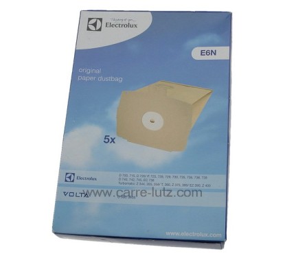 802036  Sacs d'aspirateur par 5 Electrolux Z358 Z360 7,60 €