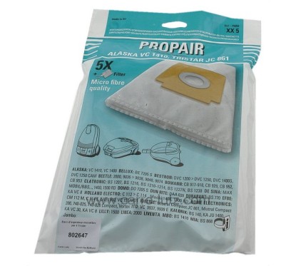 802647  Sacs d'aspirateur microfibre par 4 Tristar 5,90 €