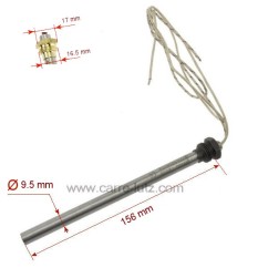 703989  Résistance 250W 9,5 mm longueur 156 mm de poêle à pellet 36,00 €