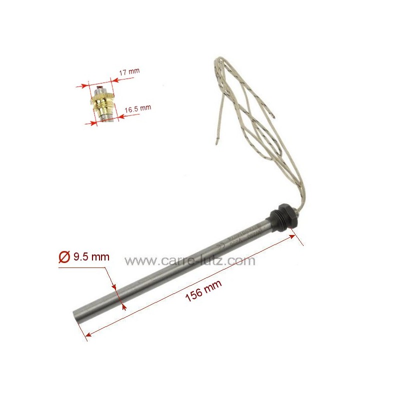 703989  Résistance 250W 9,5 mm longueur 156 mm de poêle à pellet 36,00 €