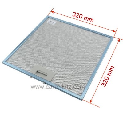 70190001  Filtre à graisse métal 320x320 mm de hotte aspirante, Elica GF02HB, Samsung DG81-02305A 22,10 €