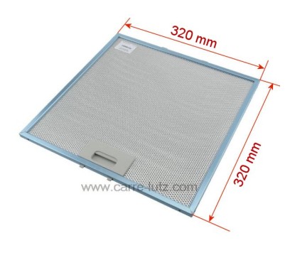 70190001  Filtre à graisse métal 320x320 mm de hotte aspirante, Elica GF02HB, Samsung DG81-02305A 22,10 €