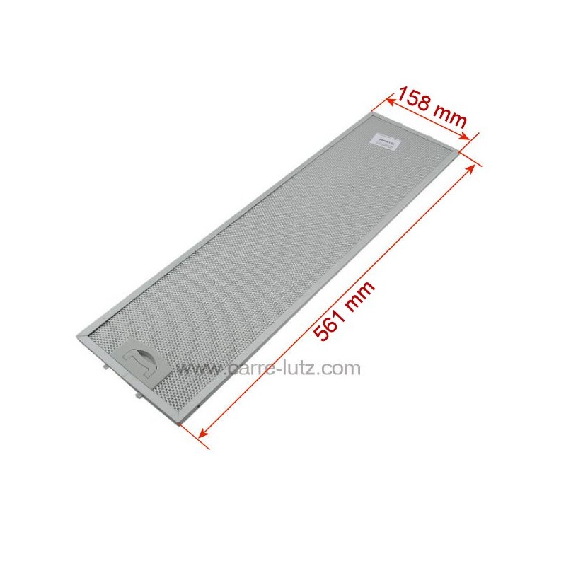 Filtre à graisse métal 561x159mm de hotte aspirante, 00SP002960S Tecnowind Filtre à graisse métal 561x159mm de hotte aspirante, 00SP002960S Tecnowind