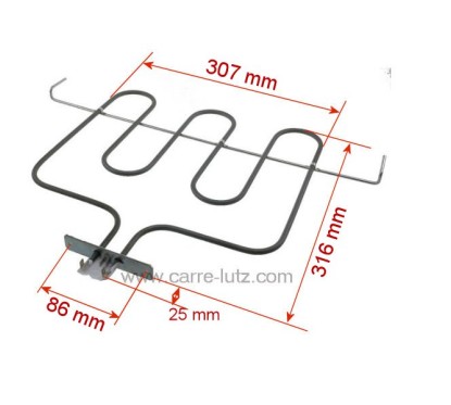 Résistance de sole 1600W de four, 93710119 Candy Rosières