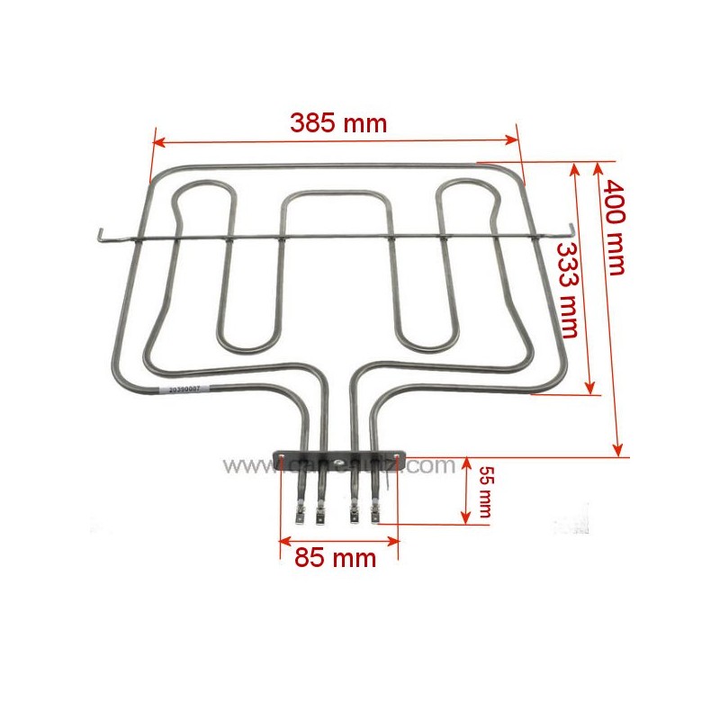 806890661 - Résistance de voute 1000+1700W de four Smeg