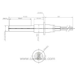 Résistance céramique radiante 260W PS1-230-260BI de poêle à pellet