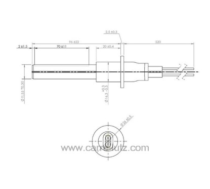 Résistance céramique radiante 260W PS1-230-260BI de poêle à pellet