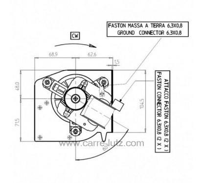 1019700 - Ventilateur tangentiel moteur central 288900 Edilkamin