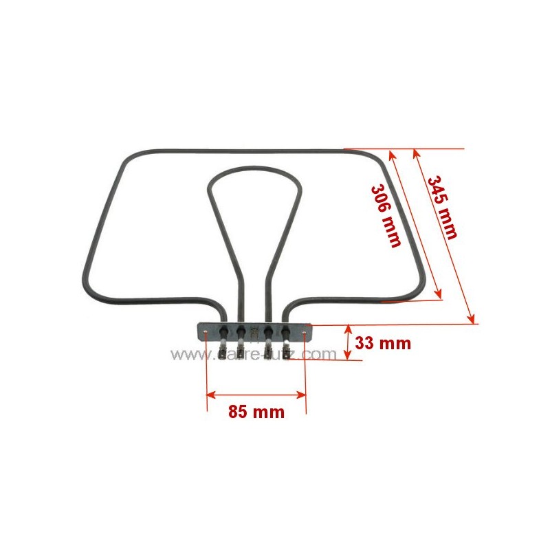 93710127 - Résistance de voute 925+375W, 230/75V de four Rosières