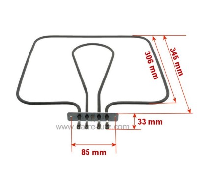 93710127 - Résistance de voute 925+375W, 230/75V de four Rosières