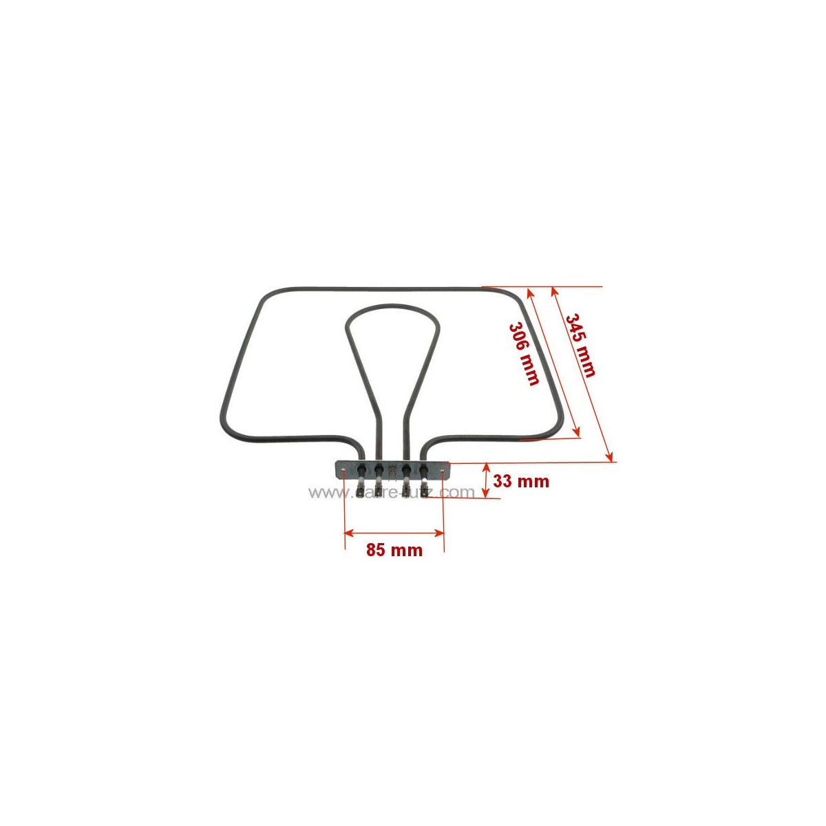 703191  93710127 - Résistance de voute 925+375W, 230/75V de four Rosières 14,30 €