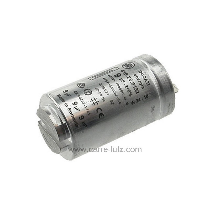 23090012  1125431005 - Condensateur permanent 9MF 475V Aeg Electrolux Arthur Martin Faure Zanussi ref. 1250020227  6,60 €
