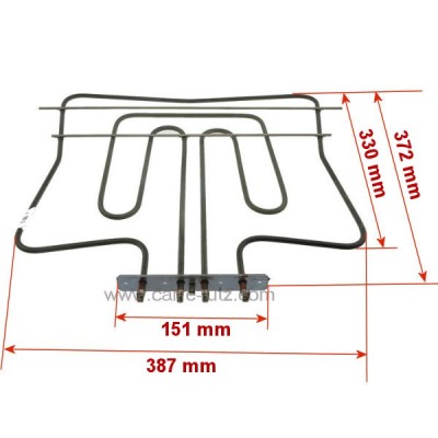 203073 74x1753 - Résistance de voute 1800+800W Brandt Siemens Whirlpool Smeg 39,40 €
