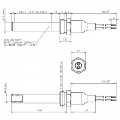 Résistance céramique radiante 250W de poêle à pellet 