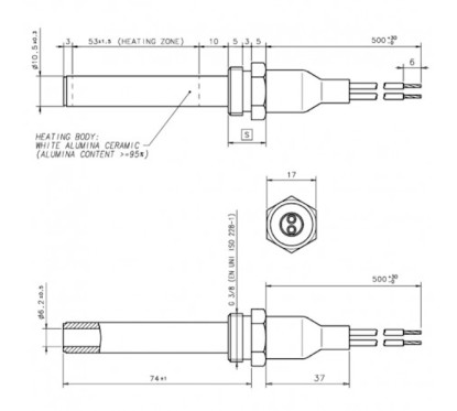 Résistance céramique radiante 250W de poêle à pellet 