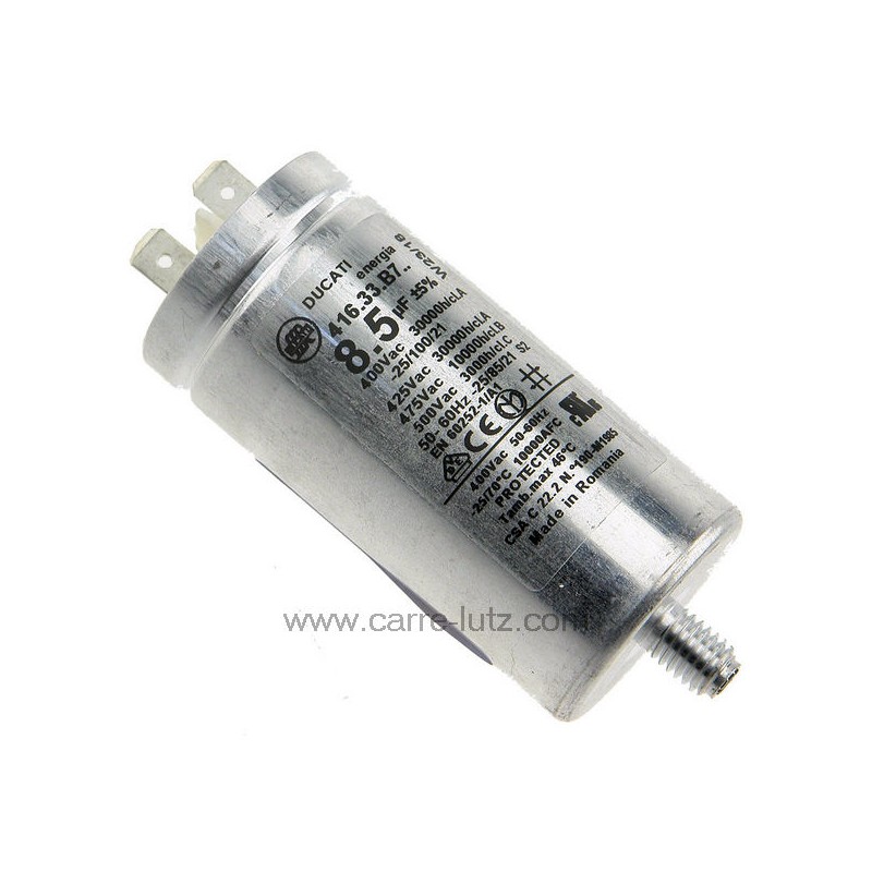 23090015 Condensateur permanent 8,5MF 450V 5,80 € 23090015 Condensateur permanent 8,5MF 450V 5,80 €