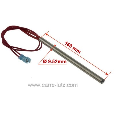 703953  Résistance 280W 9,52 mm longueur 160 mm de poêle à pellet 38,40 €