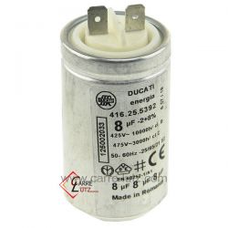 Condensateur permanent  8MF 475V 1250020334 de sèche linge Electrolux , reference 23090017