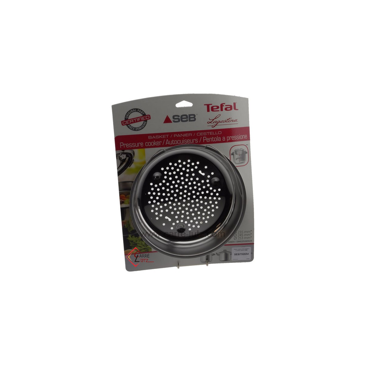 SEB792654  792654 - Panier vapeur inox rigide 8 Lt diam. 235mm SEB 21,60 €