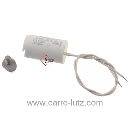 Condensateur permanent à fils 4 MF 450V ICAR, reference 23090106B