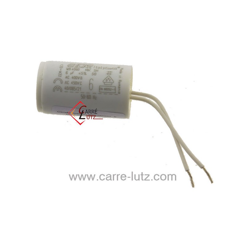 23090109B  Condensateur permanent à fils 6 MF 450V ICAR 5,70 €