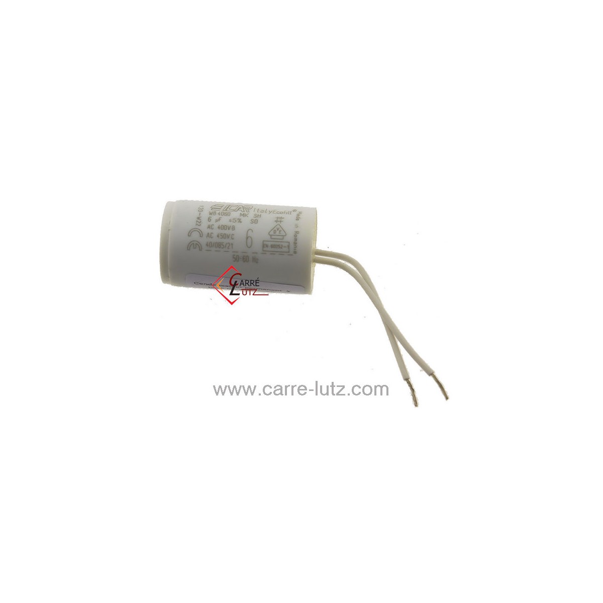 23090109B  Condensateur permanent à fils 6 MF 450V ICAR 5,70 €