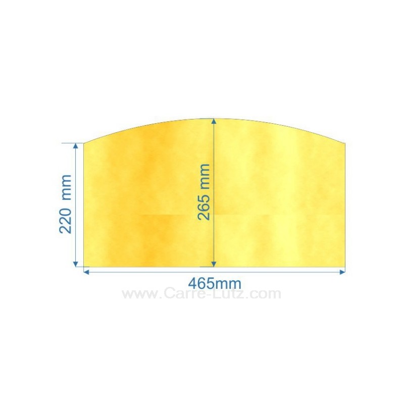 00001307368 - Vitre réfractaire Vitrocéramique 465X265X220 mm Godin