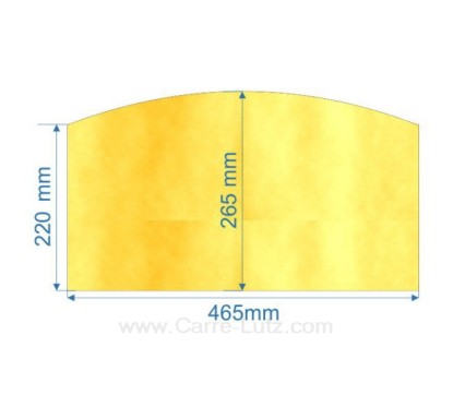 00001307368 - Vitre réfractaire Vitrocéramique 465X265X220 mm Godin