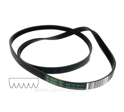 55X2987 - Courroie 1161 J5 Mael de lave linge Fagor Brandt Vedette Bosch Siemens