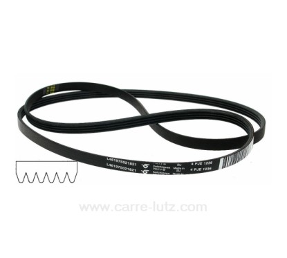 726129  481235818206 - Courroie plate 1236 J4 remplace 1242 J5 Laden Whirlpool  8,00 €