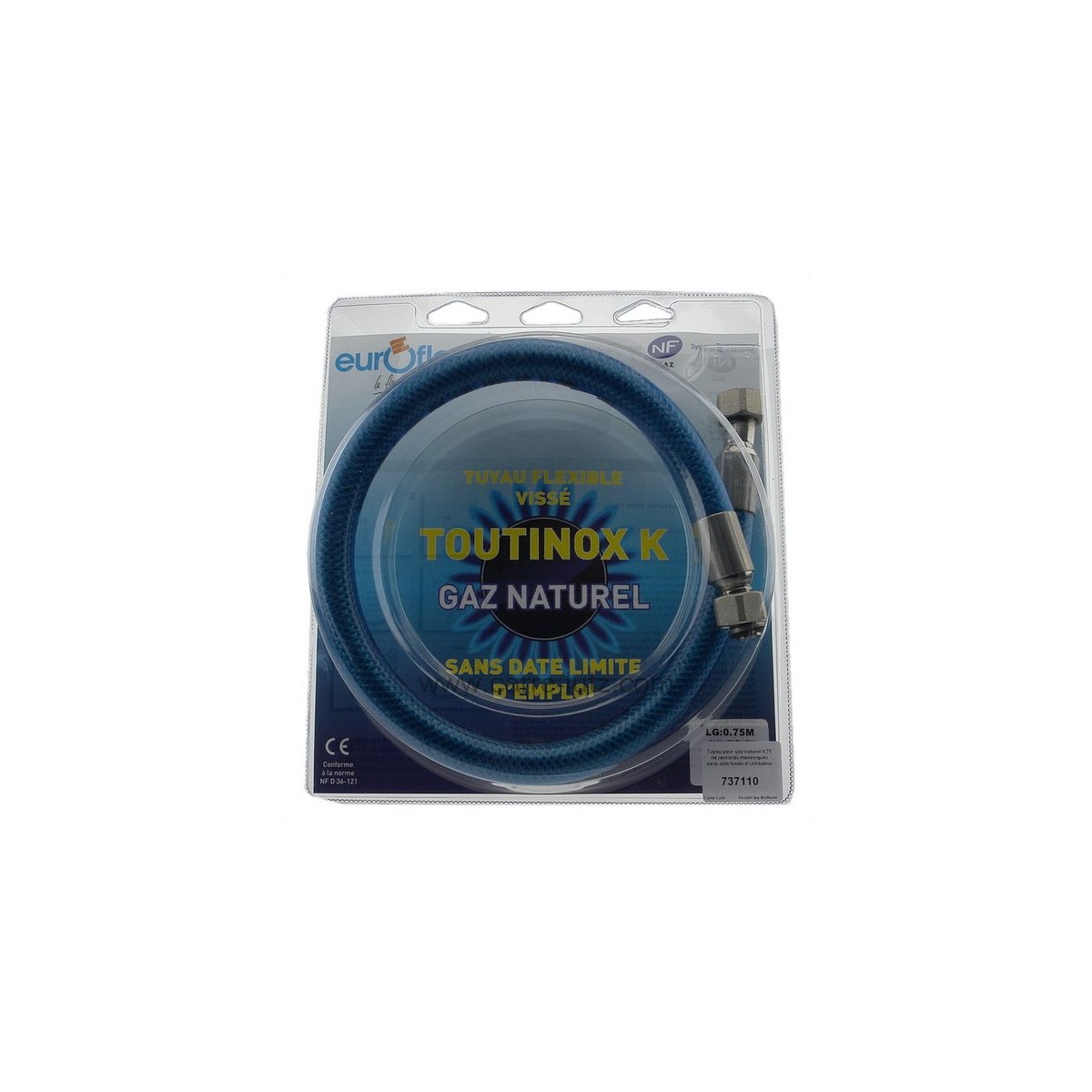 737110  Tuyau pour gaz naturel 0,75 mt raccords mécaniques sans date limite d’utilisation 30,30 €