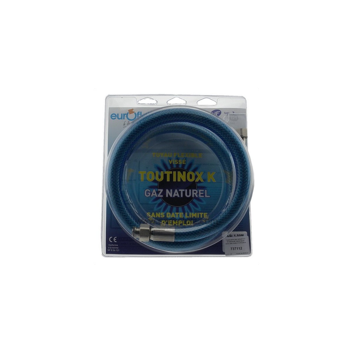 737112  Tuyau pour gaz naturel 1,5 mt raccords mécaniques sans date limite d’utilisation 34,70 €