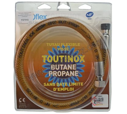 737115  Tuyau pour butane propane 0,75 mt raccords mécaniques sans date limite d’utilisation 31,80 €
