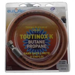 Tuyau pour butane propane 1 mt raccords mécaniques sans date limite d’utilisation , reference 737116