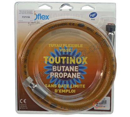 Tuyau pour butane propane 1 mt raccords mécaniques sans date limite d’utilisation