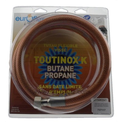 737117  Tuyau pour butane propane 1,5 mt raccords mécaniques sans date limite d’utilisation 34,70 €